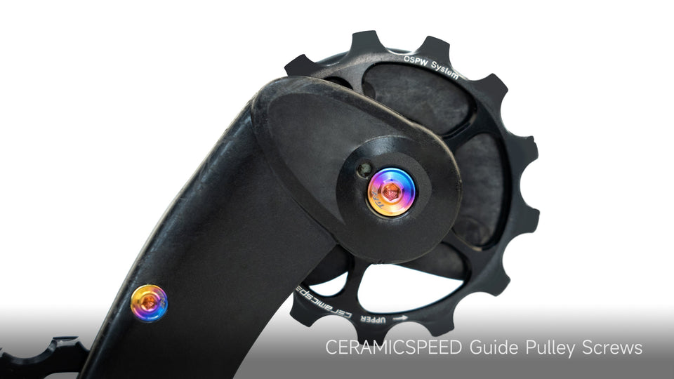 TiNE titanium cage screws on CeramicSpeed OSPW pulley system