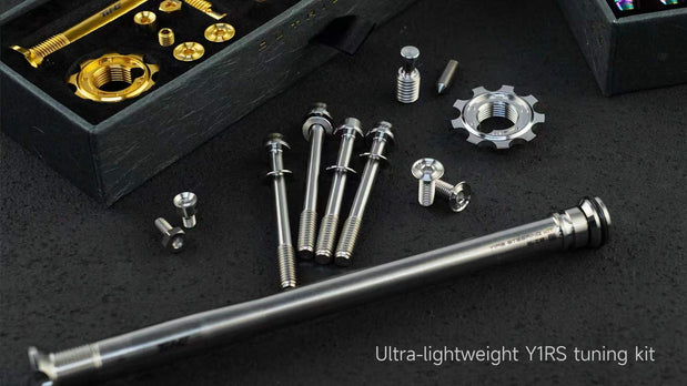 TiNE Colnago Y1RS titanium expander kit - CNC Ti hardware, gold parts, black box