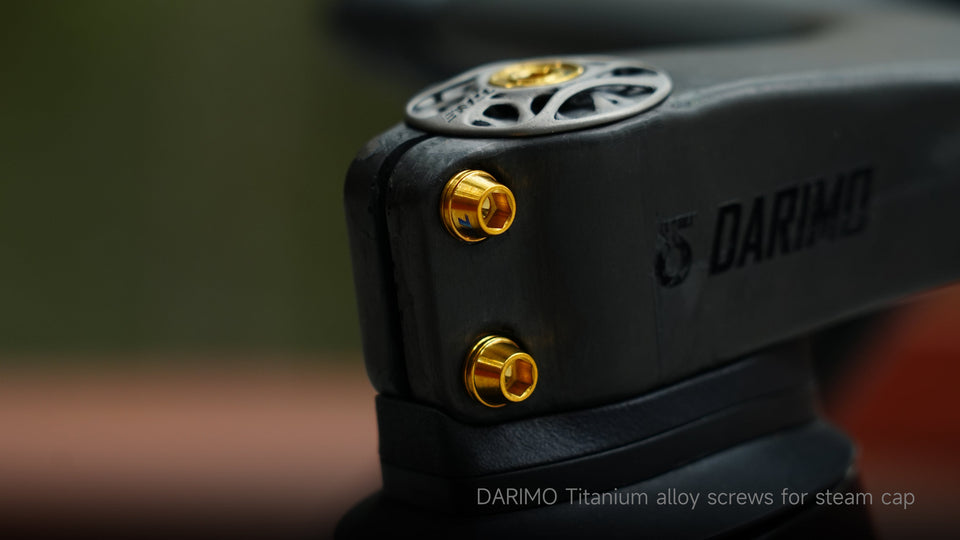 Darimo stem with gold titanium bolts, M4×16 size, black cockpit