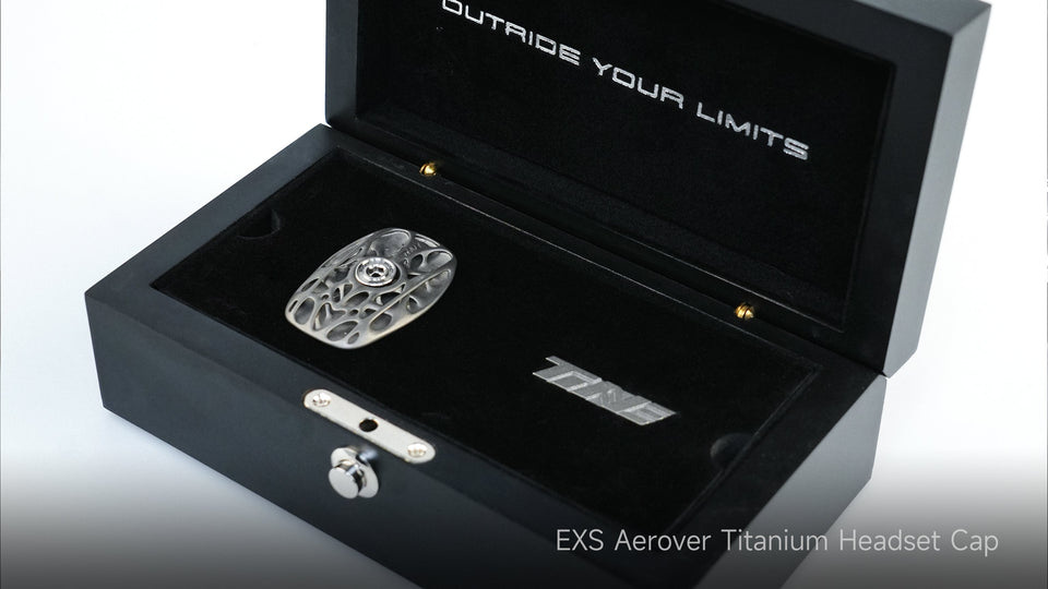 TiNE Aerover titanium headset cap in premium black presentation box