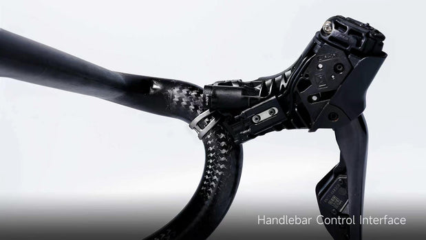 TiNE Titanium V-shifter clamp on carbon handlebar