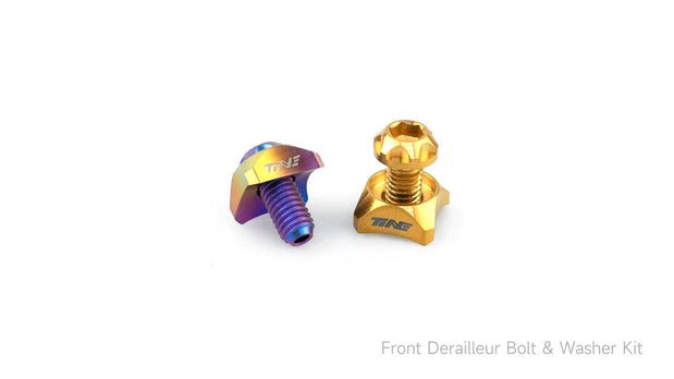 TiNE titanium front derailleur bolt and spacer set