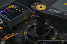 TiNE titanium bolt kit with gold hardware on carbon bike parts