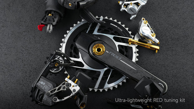 SRAM RED AXS titanium components vs Shimano 105 clamp - TiNE TECH