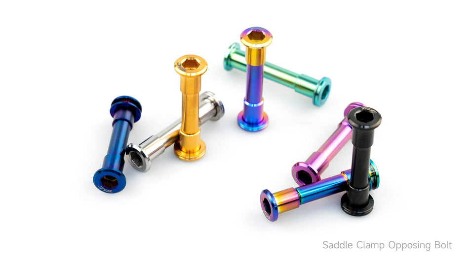 TiNE titanium seatpost clamp bolt pair - 7.1g vs stock, Grade 5 Ti-6Al-4V