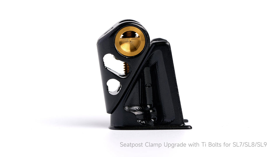 TiNE Titanium SL8 Seatpost Clamp - Black w/Gold Bolt, CNC Design