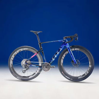 SEKA titanium road bike with blue frame, lightweight design