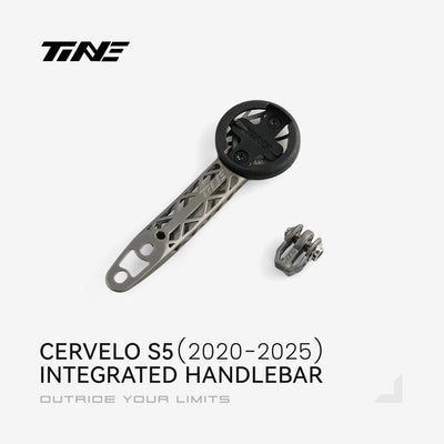 TiNE CERVelo S5 (2020-2025) titanium bicycle computer mount with accessory