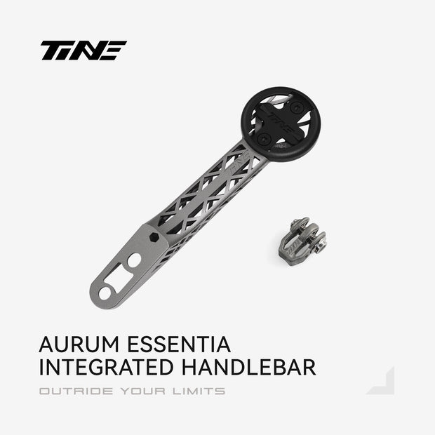 TiNE Aurum essentia titanium bicycle computer mount with lattice extension
