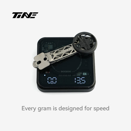 TiNE ENVE SES AERO PRO titanium bicycle computer mount with small accessory component