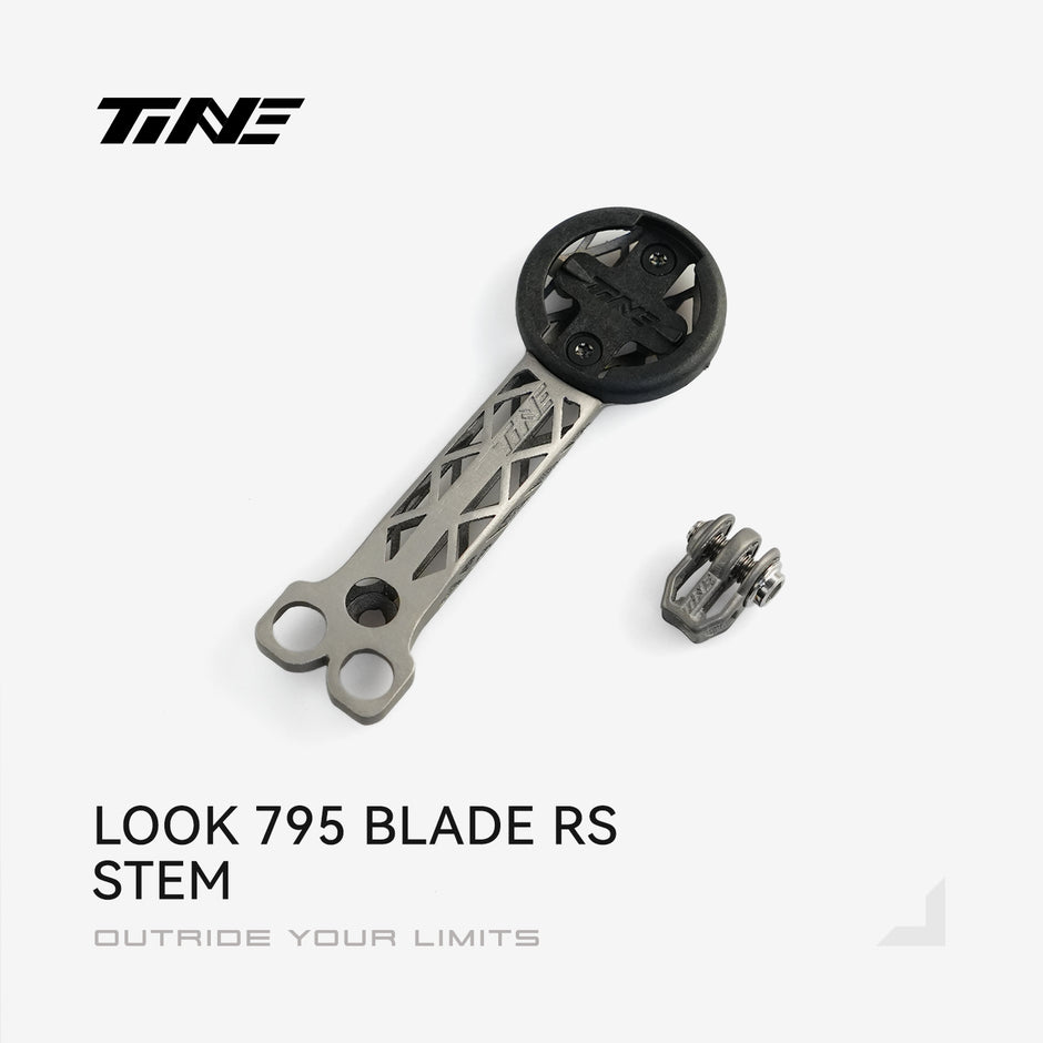 TiNE LOOK 795 carbon handlebar mount with titanium mounting system; integrated handlebar accessories