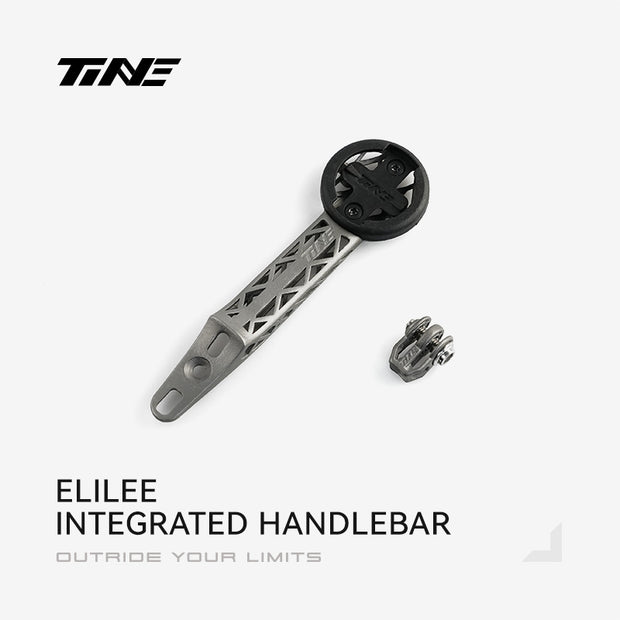 TiNE ELILEE Carbon one-piece handlebars | Titanium Bicycle Computer Mount