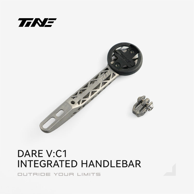 TiNE DARE V:C1 Carbon Integrated Handlebar |Titanium Bicycle Computer Mount