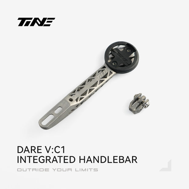 TiNE DARE V:C1 Carbon Integrated Handlebar |Titanium Bicycle Computer Mount