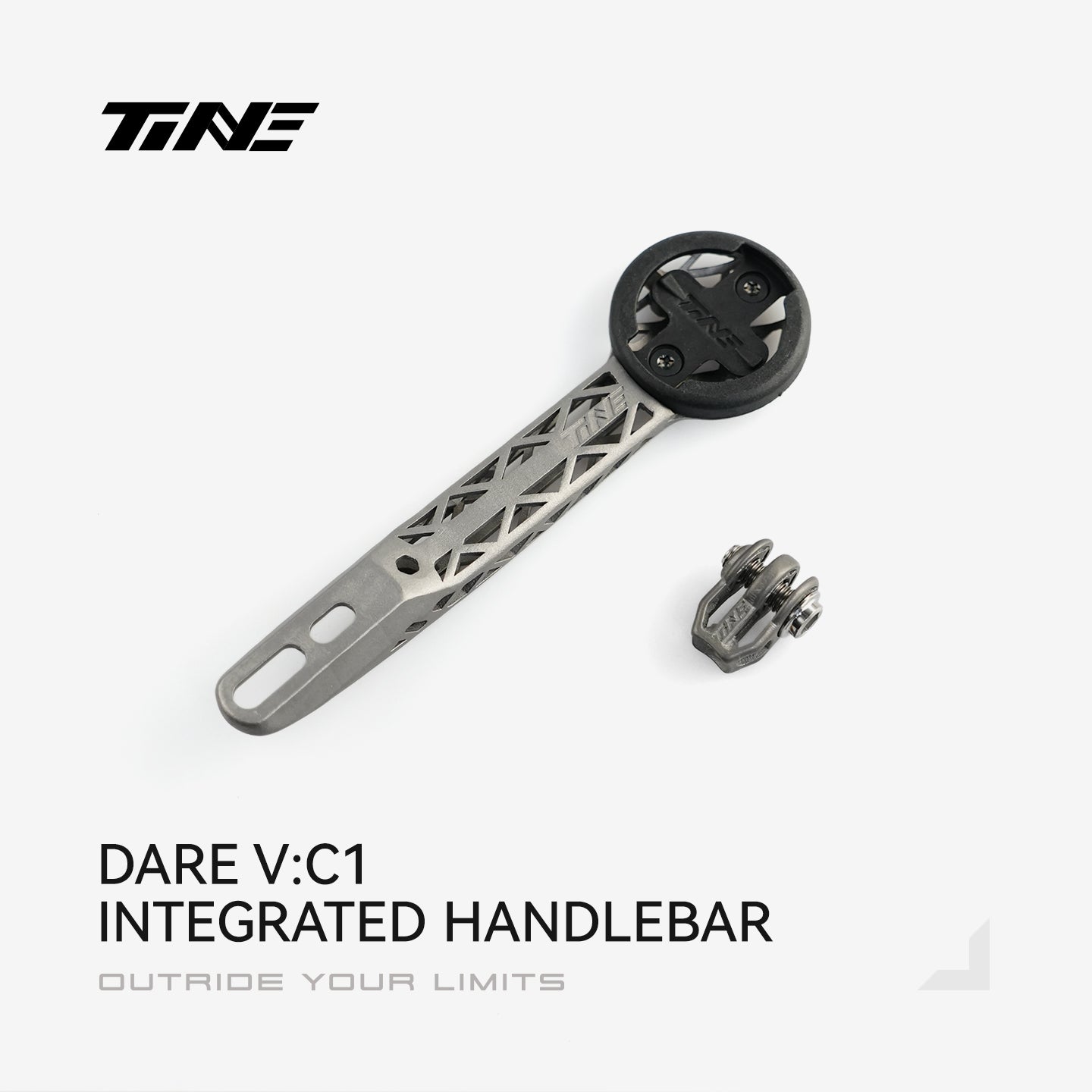 TiNE DARE V:C1 carbon integrated handlebar titanium bicycle computer mount