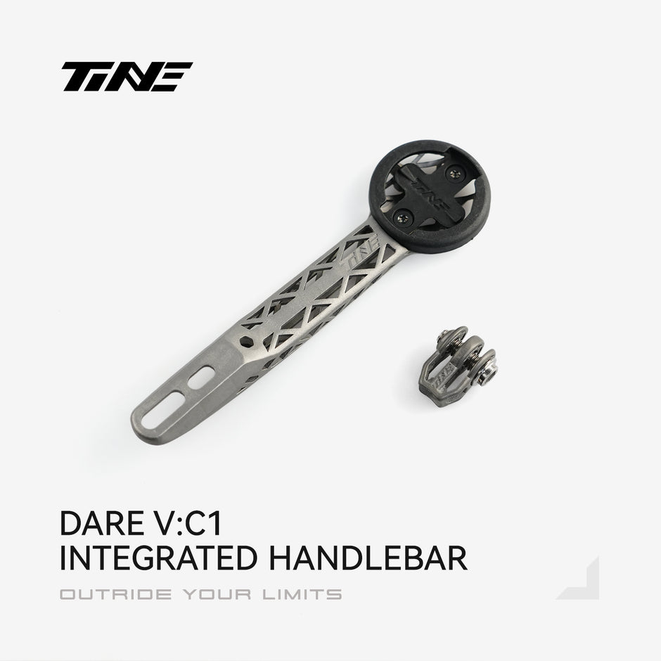 TiNE DARE V:C1 carbon integrated handlebar titanium bicycle computer mount