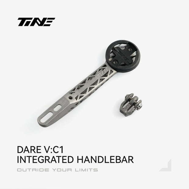 TiNE DARE V:C1 carbon integrated handlebar titanium bicycle computer mount