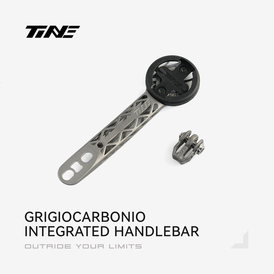 TiNE GRIGIOCARBONIO roadbike handlebar mount with integrated computer mount, titanium construction