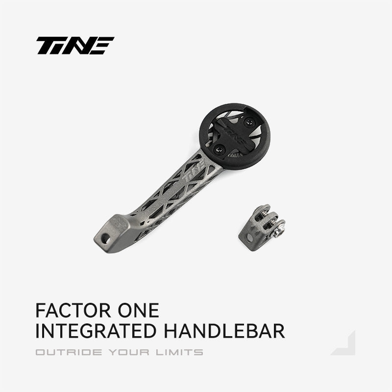 TiNE FACTOR ONE handlebar titanium bicycle computer mount with accessory component