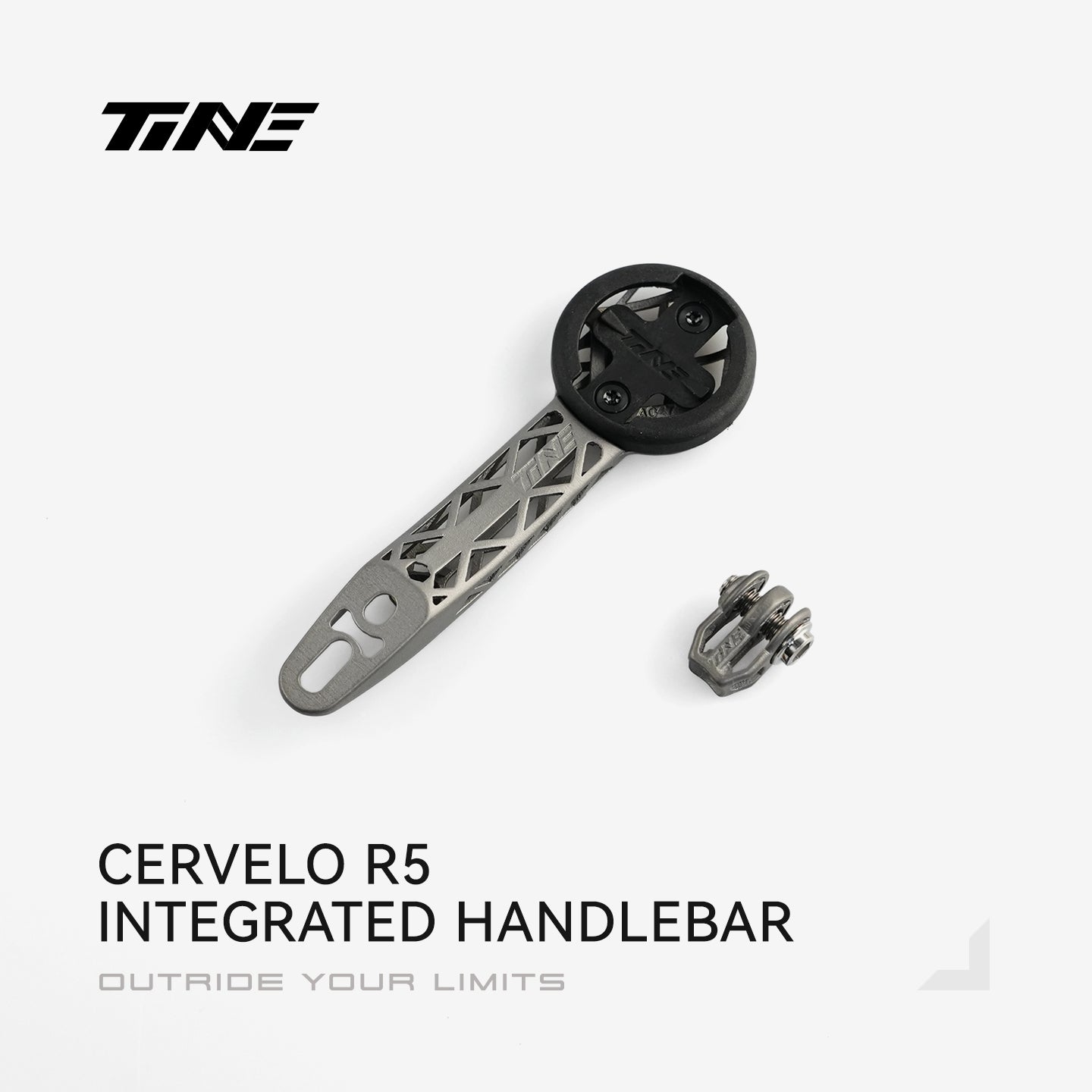 TiNE CerVELO R5 integrated handlebar - titanium bicycle computer mount