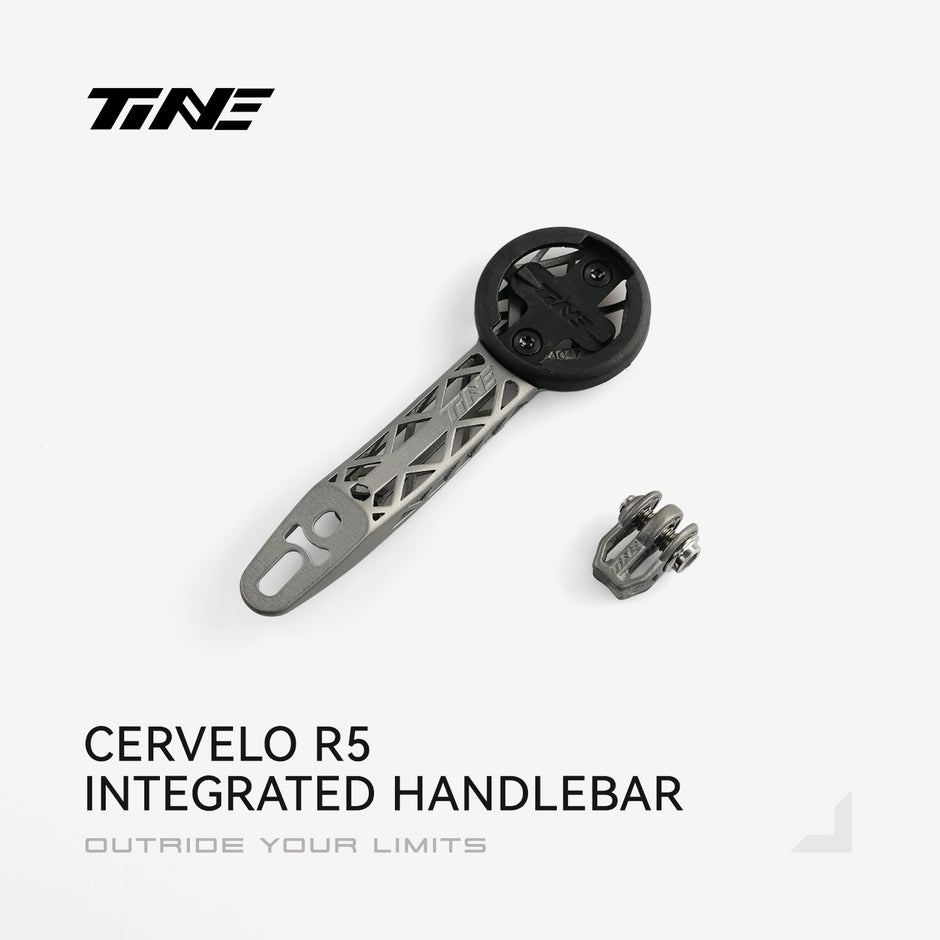 TiNE CerVELO R5 integrated handlebar - titanium bicycle computer mount