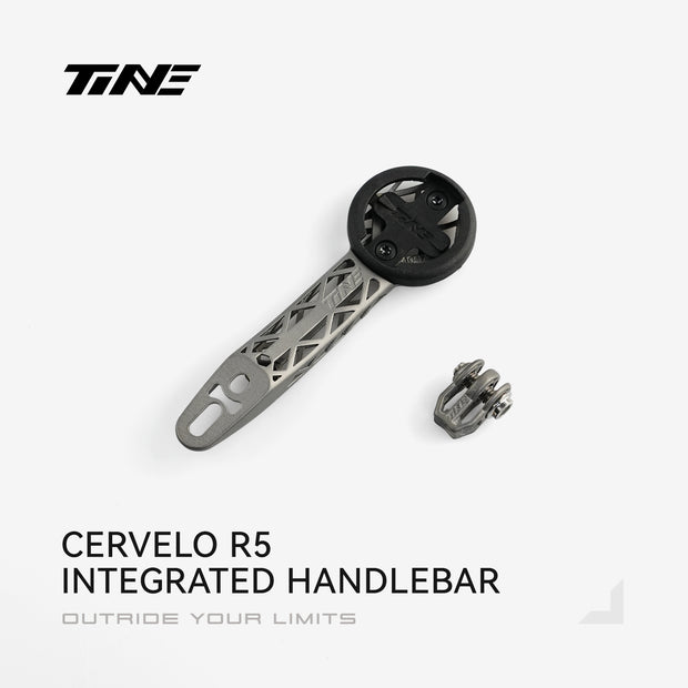 TiNE CerVELO R5 integrated handlebar - titanium bicycle computer mount