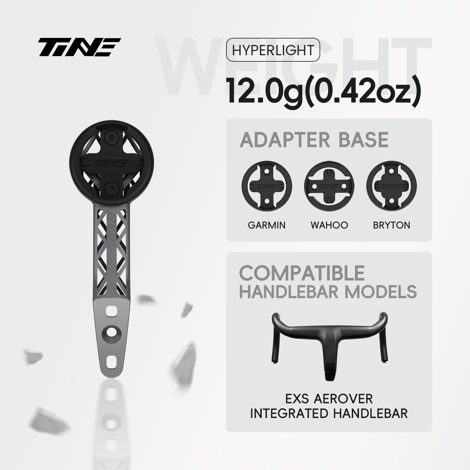 TiNE EXS AEROVER integrated handlebars | Titanium Bicycle Computer Mount