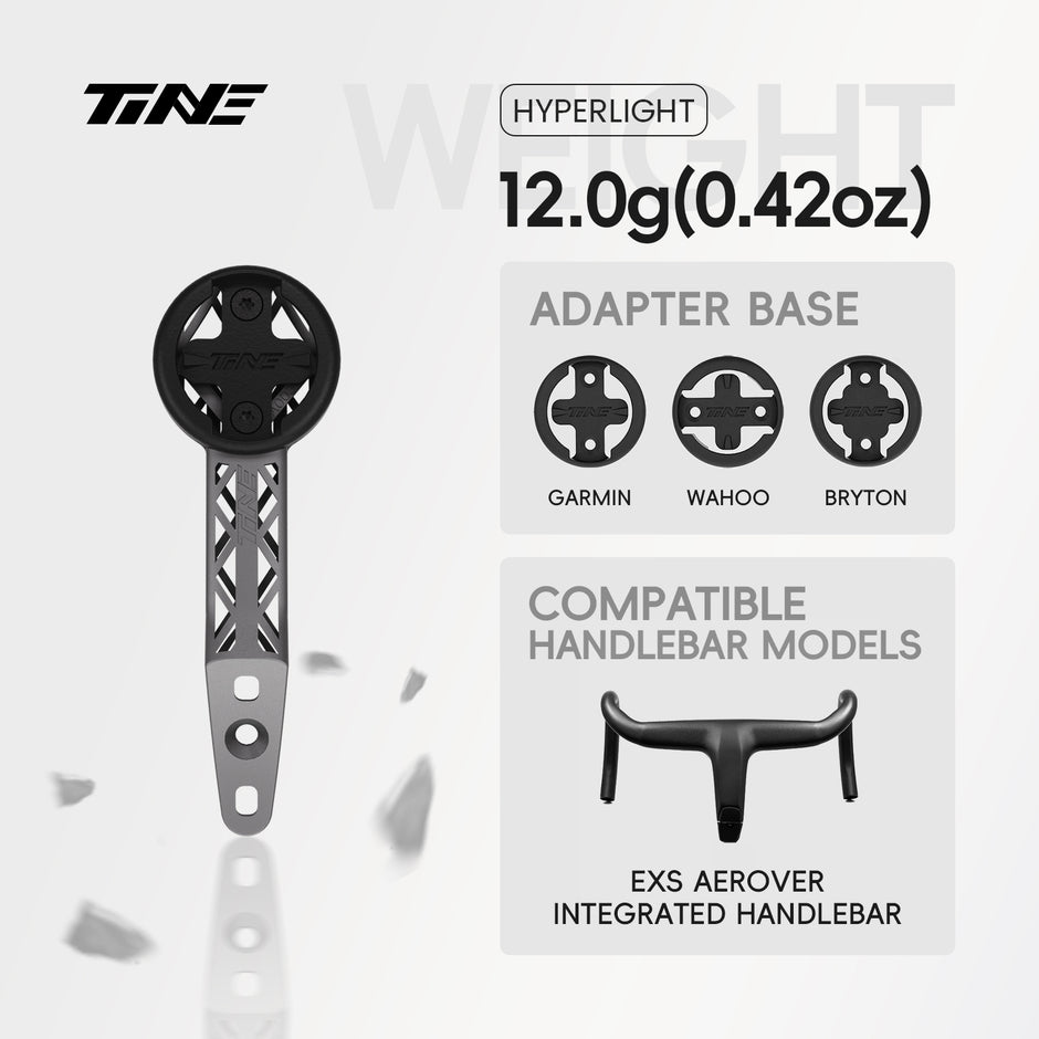 TiNE EXS AEROVER integrated handlebars | Titanium Bicycle Computer Mount