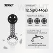 TiNE Hyperlight titanium bicycle computer mount for MOST Talon 21-24 handlebar, black circular mount, silver frame, adapter bases