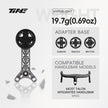 TiNE Hyperlight titanium bicycle computer mount for MOST Talon MY25 handlebar, black circular mount, silver frame, adapter bases