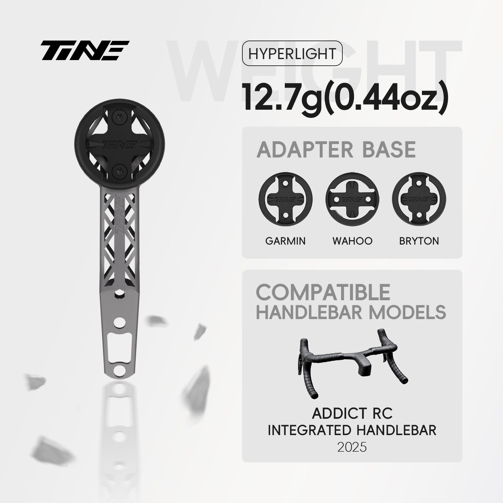 TiNE SCOTT ADDICT RC 2025 integrated-bar handlebars | Titanium Bicycle Computer Mount
