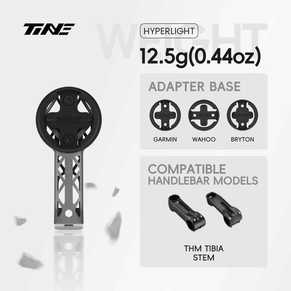 TiNE THM TIBIA handlebar stem | Titanium Bicycle Computer Mount