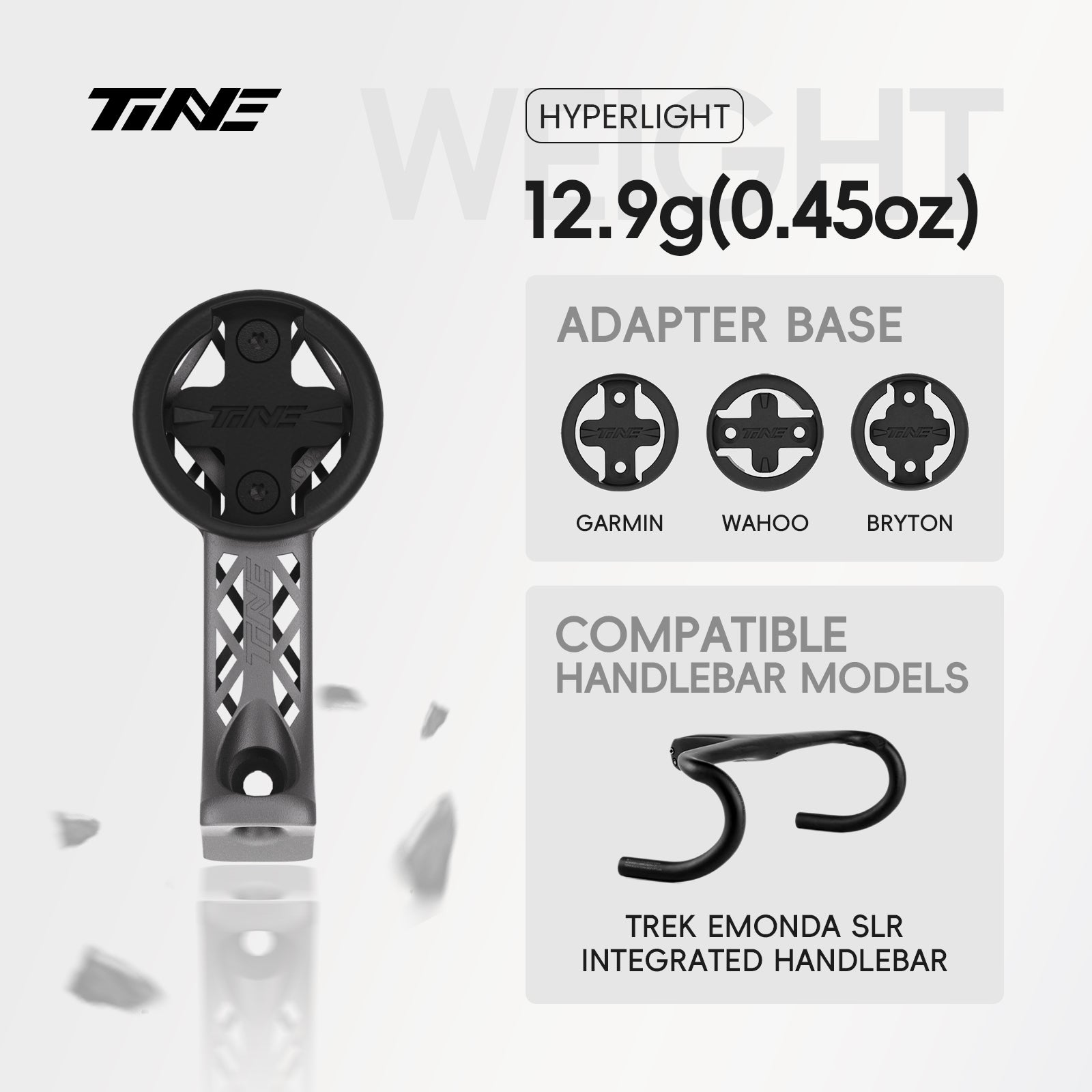 TiNE TREK Emonda SLR integrated handlebars | Titanium Bicycle Computer Mount