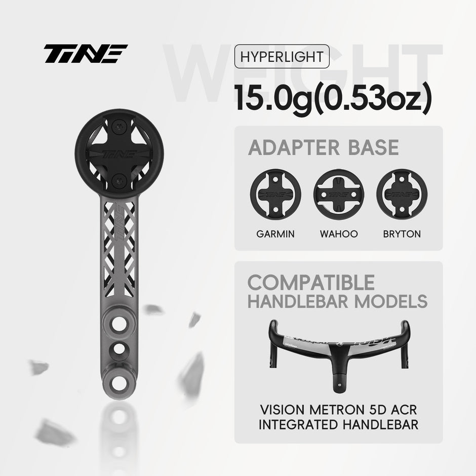 TiNE VISION Metron 5D ACR | Titanium Bicycle Computer Mount