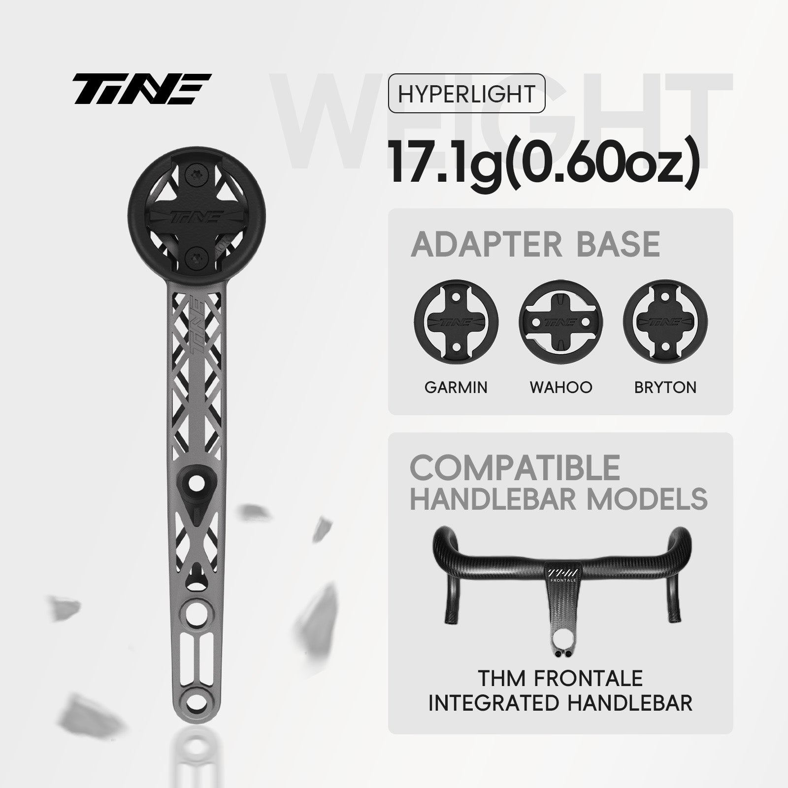TiNE THM Frontale | Titanium Bicycle Computer Mount
