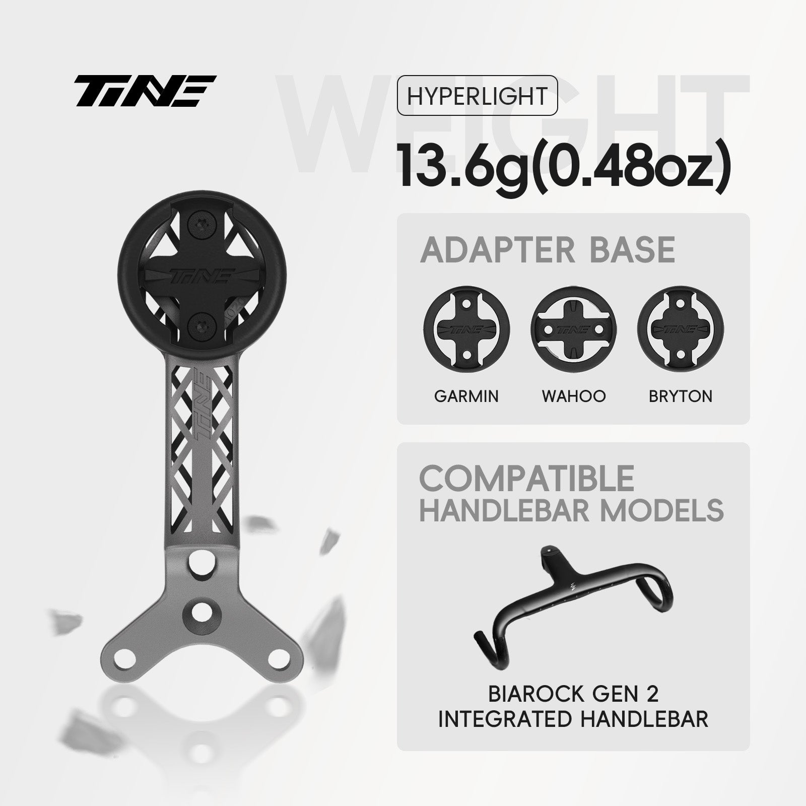 TiNE Bigrock Gen 2 | Titanium Bicycle Computer Mount