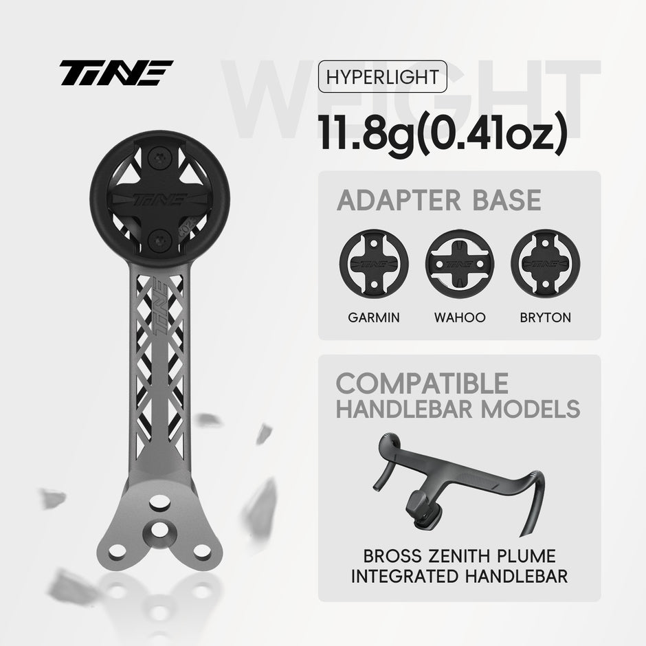 TiNE Bross zenith plume | Titanium Bicycle Computer Mount