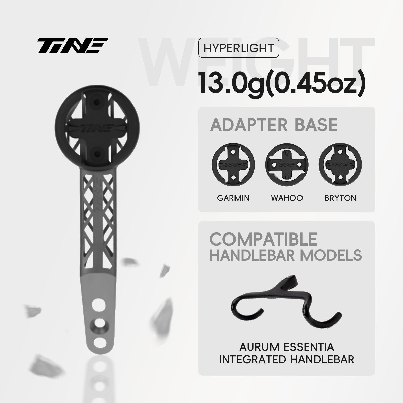 TiNE Aurum essentia | Titanium Bicycle Computer Mount