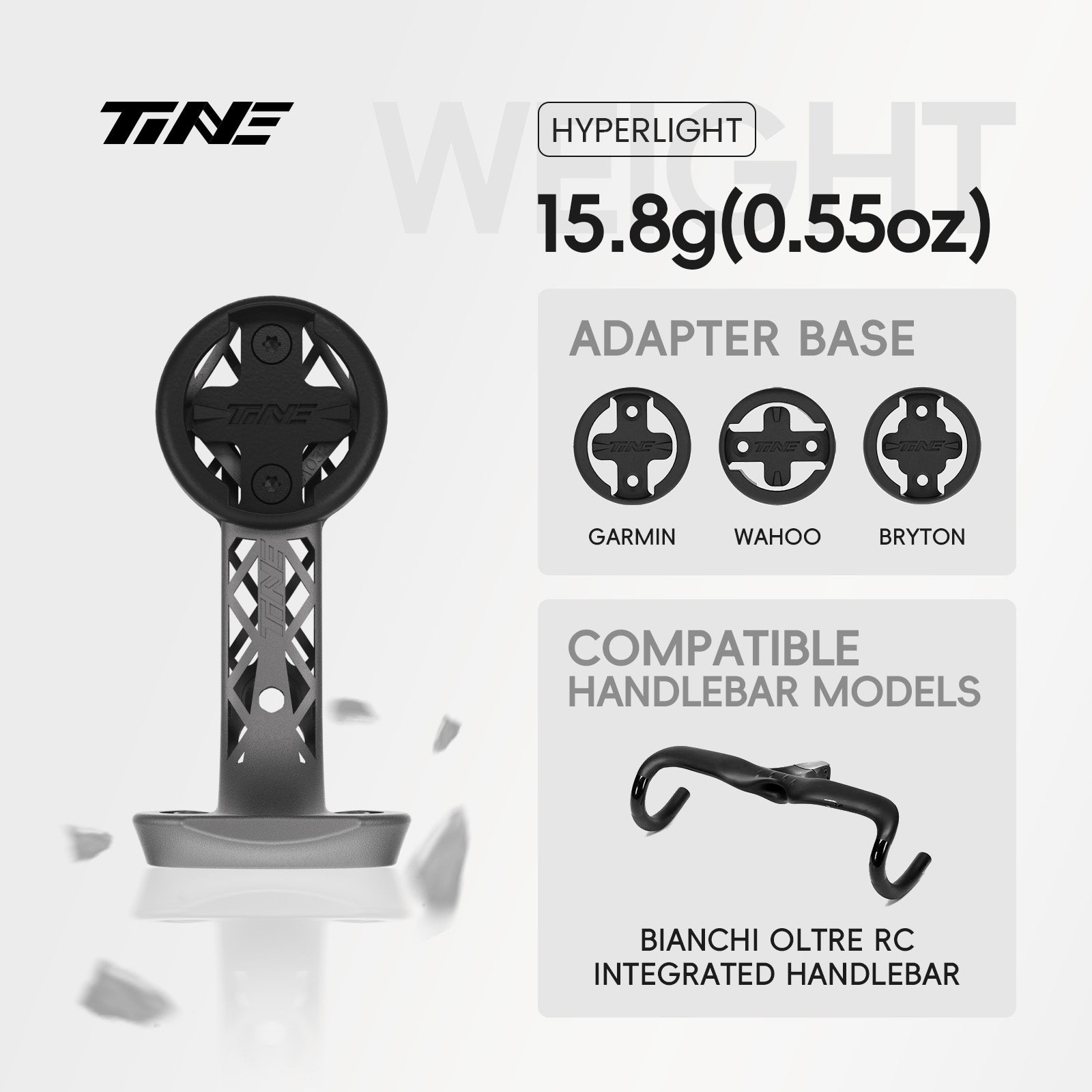 TiNE BIANCHI OLTRE RC | Titanium Bicycle Computer Mount