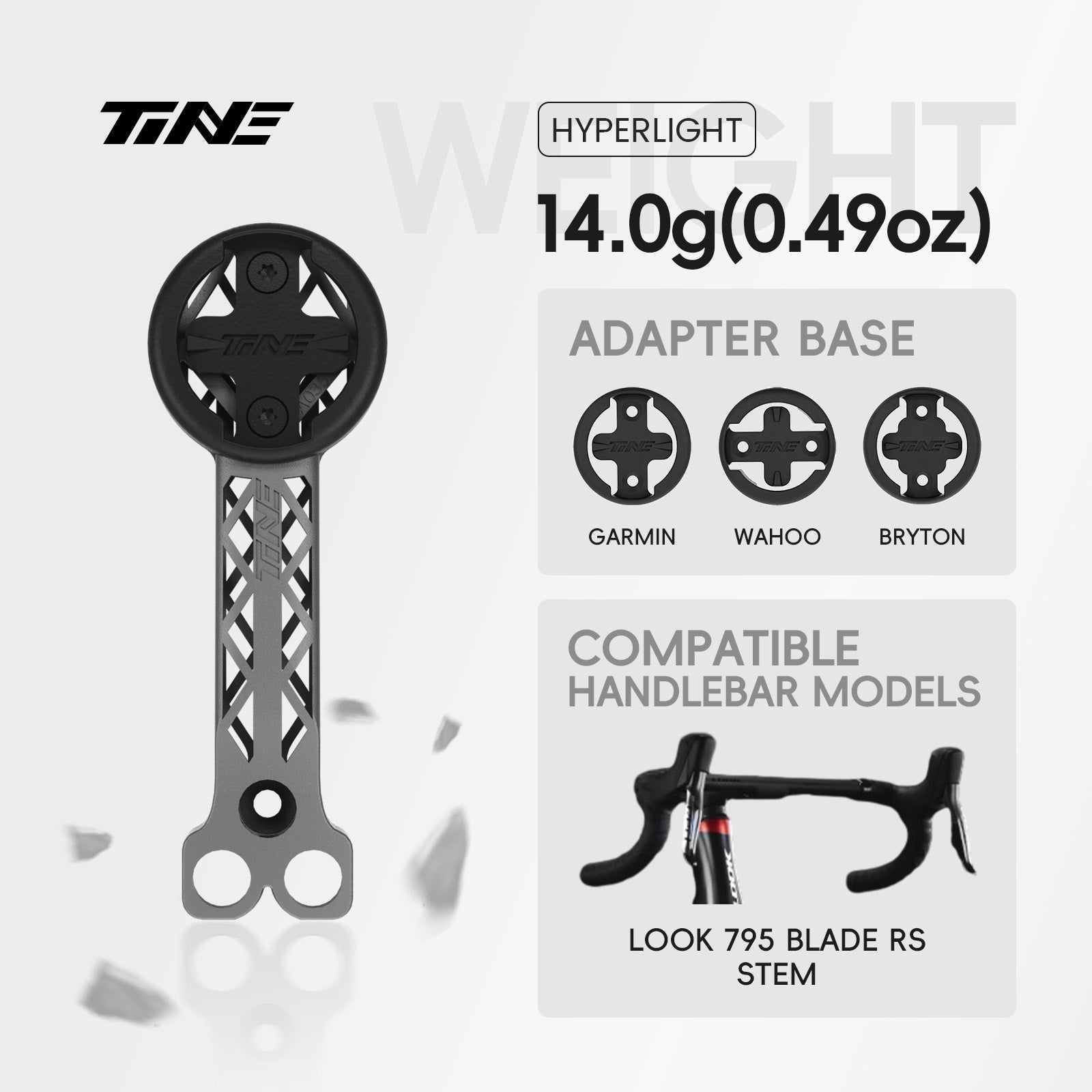 TiNE LOOK 795 BLADE RS Carbon integrated handlebars | Titanium Bicycle Computer Mount