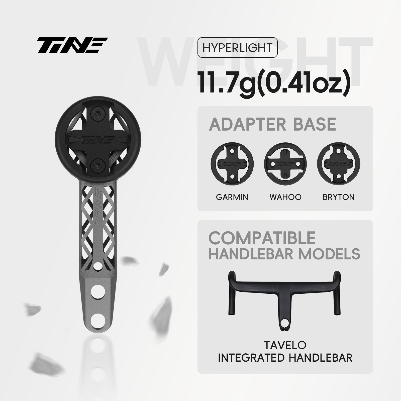 TiNE TAVELO Integrated-Bar Handlebar | Titanium Bicycle Computer Mount