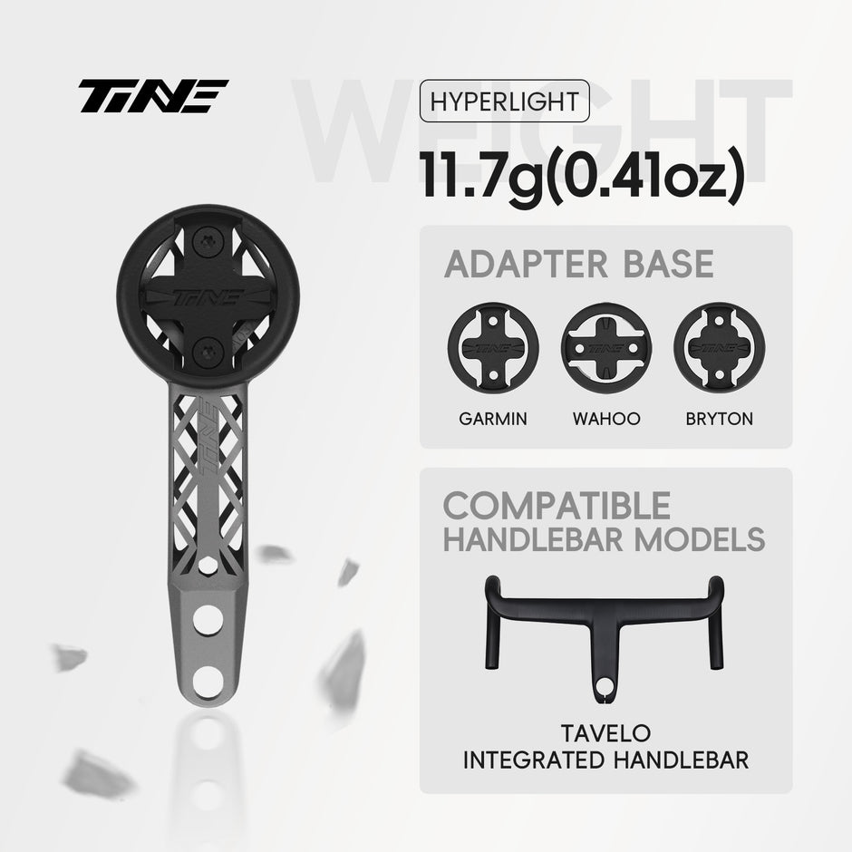 TiNE TAVELO Integrated-Bar Handlebar | Titanium Bicycle Computer Mount