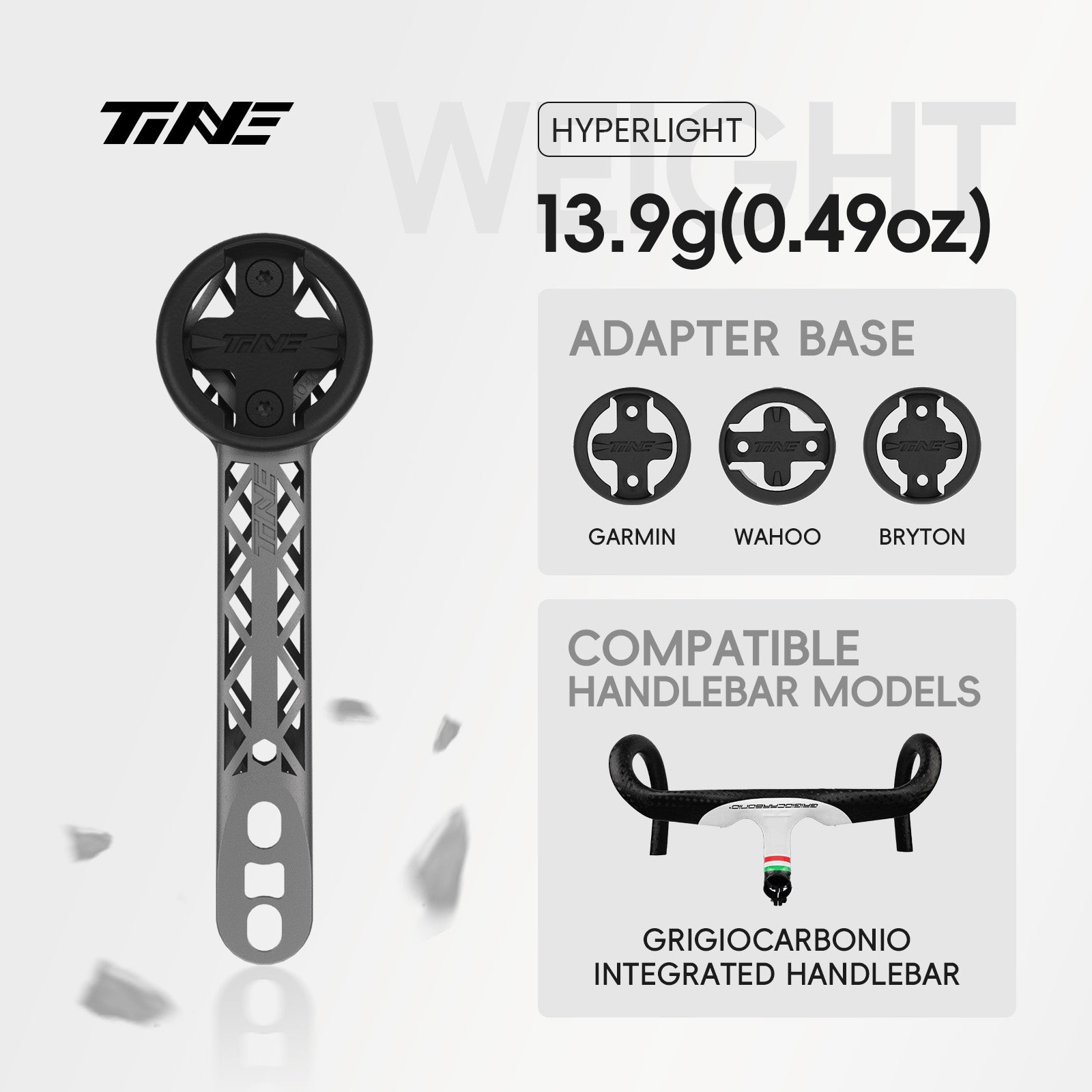 TiNE GRIGIOCARBONIO roadbikes handlebars | Titanium Bicycle Computer Mount