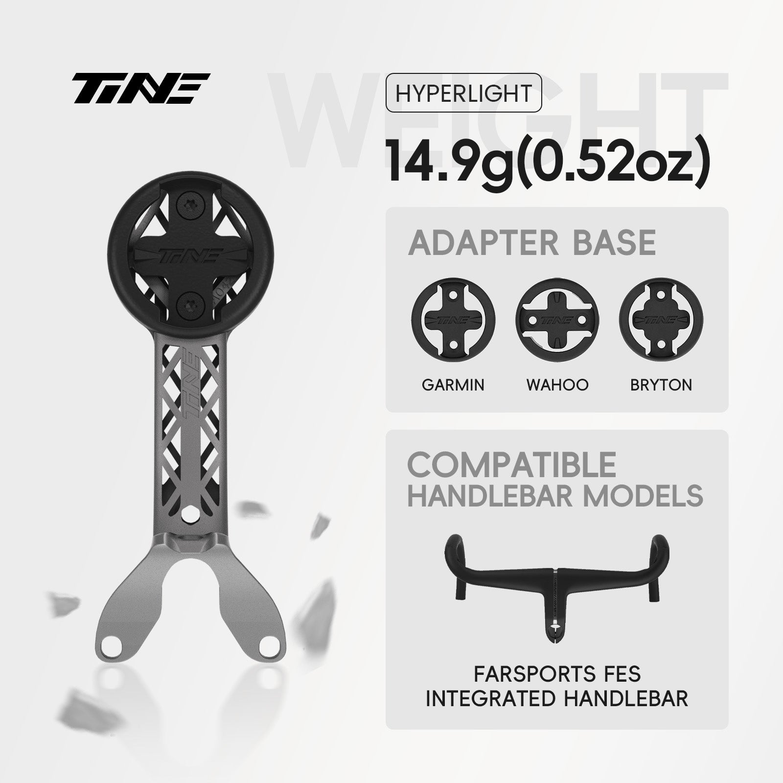 TiNE Farsports FES Integrated-Bar Handleba |Titanium Bicycle Computer Mount