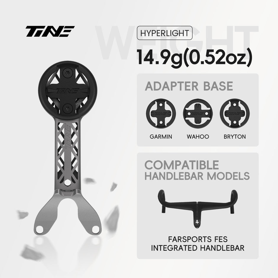TiNE Farsports FES Integrated-Bar Handleba |Titanium Bicycle Computer Mount