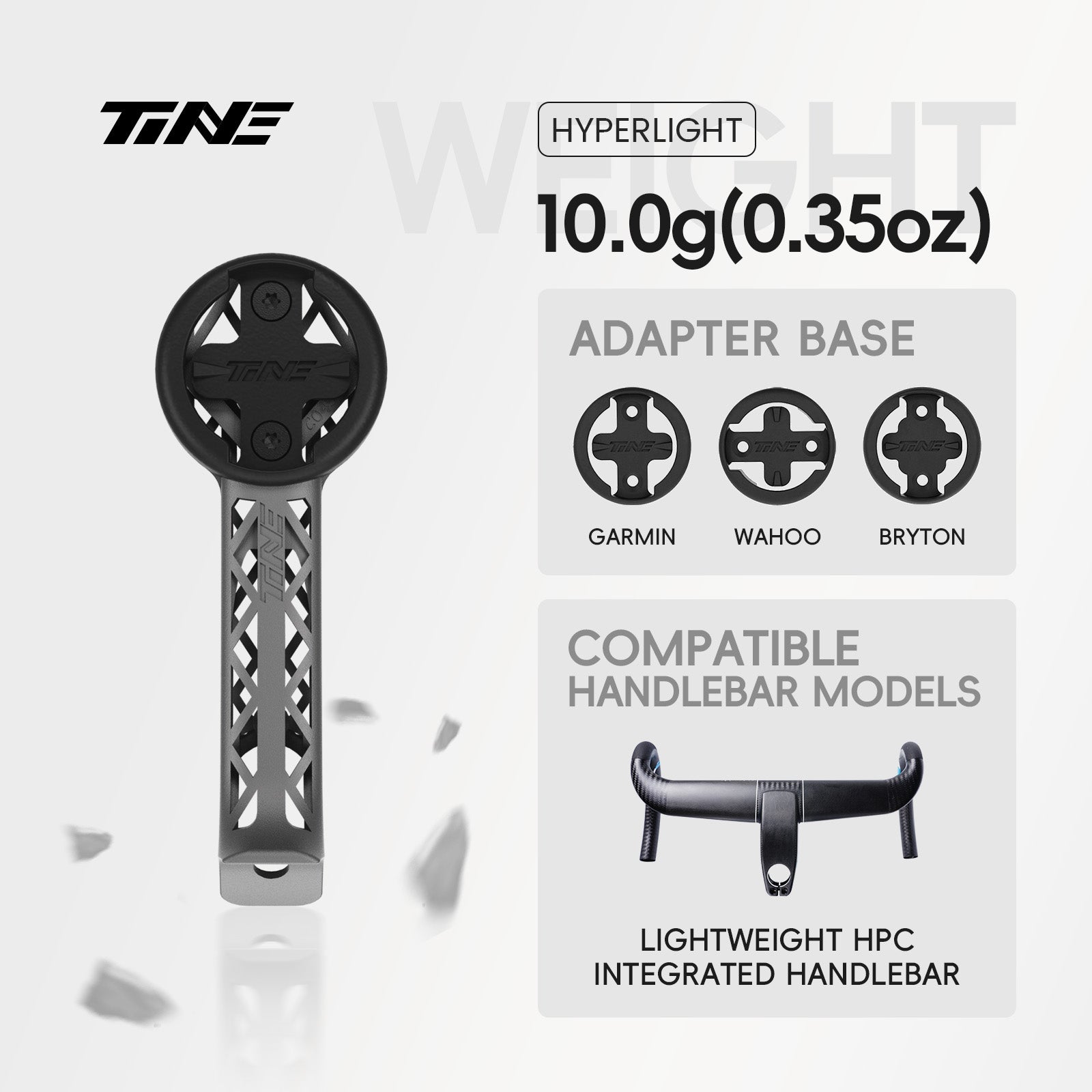 TiNE Lightweight HPC Cockpit | Titanium Bicycle Computer Mount