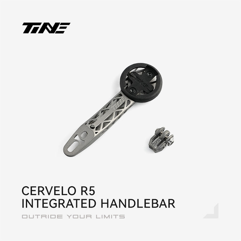 TiNE CerVELO R5 integrated handlebar - titanium bicycle computer mount