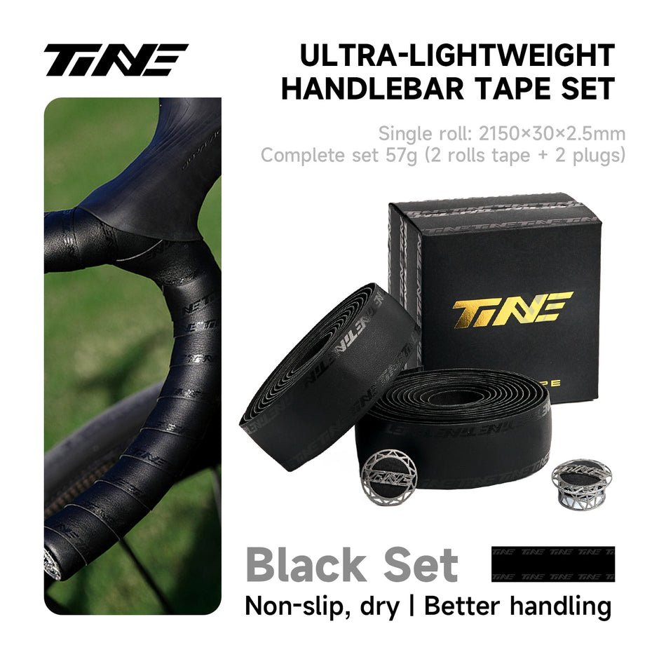 Ultra-Light Road Bike Handlebar Tape & Titanium bar end plug Kit