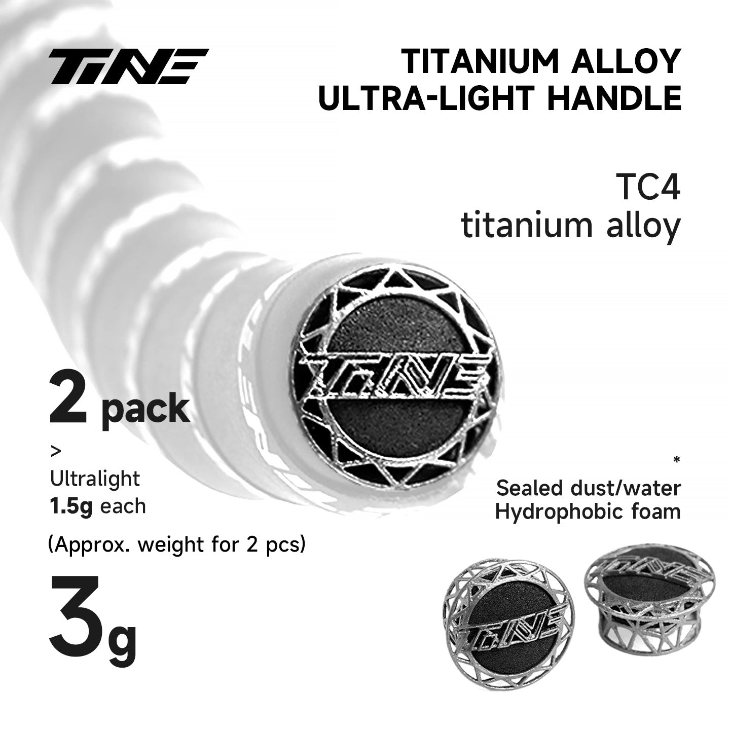 Ultra-Light Road Bike Handlebar Tape & Titanium bar end plug Kit