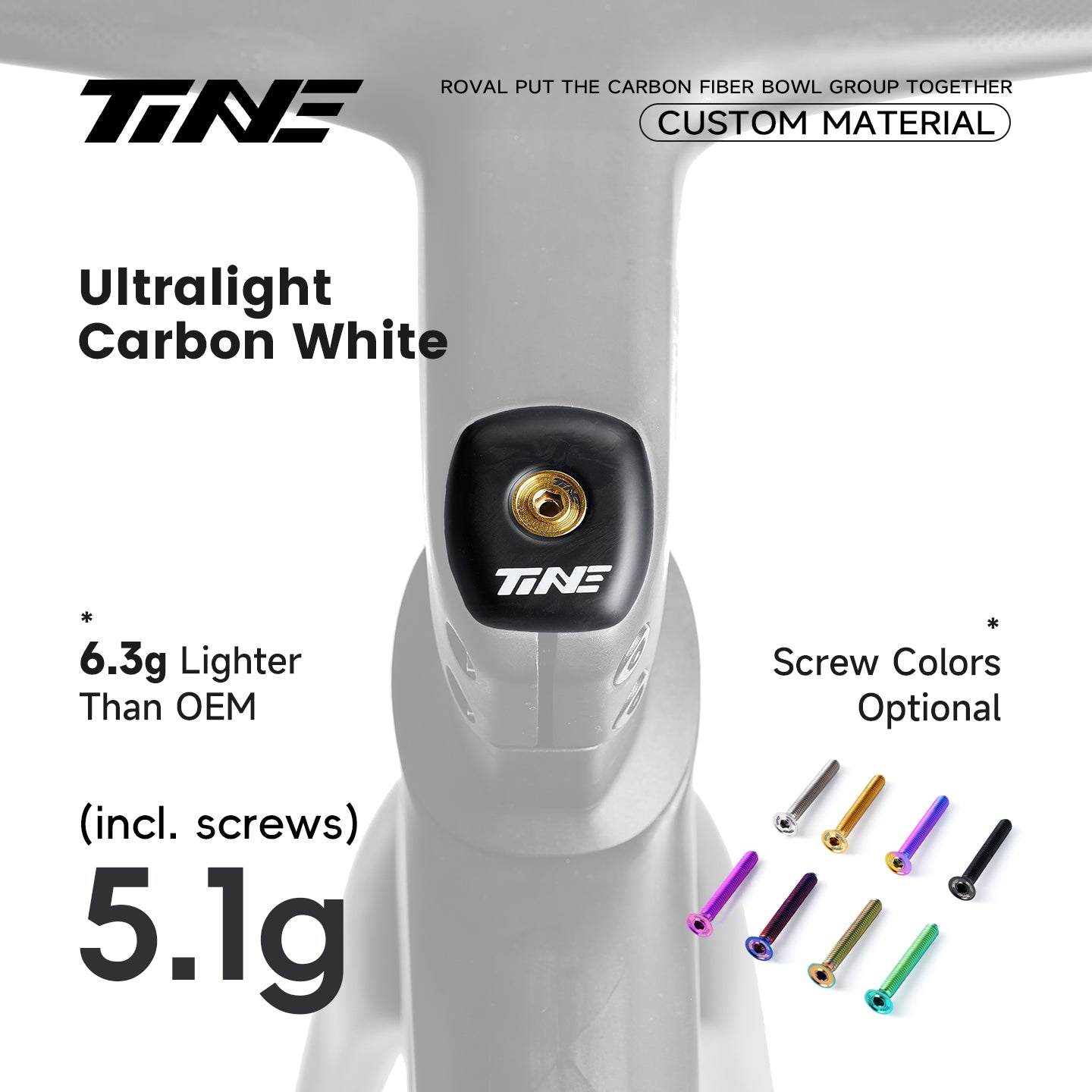 The Ultralight carbon white|headset top cover for S-WORKS Roval Rapide